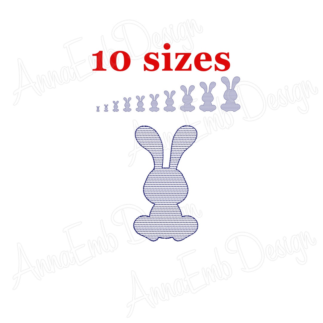 Hare Embroidery Design. Bunny Sketch. Redwork Bunny Easter Rabbit ...