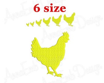 Hen Embroidery Design. Hen Silhouette. Mini Hen Embroidery. Hen Embroidery Design. Hen pattern. Machine Embroidery Design. Farm Embroidery