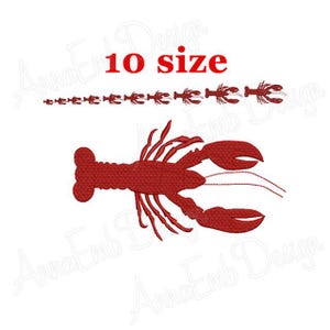 Disegno per ricamo aragosta. Silhouette di aragosta. Mini ricamo aragosta. Disegno aragosta. Disegno per ricamo a macchina. Disegni di gamberi.