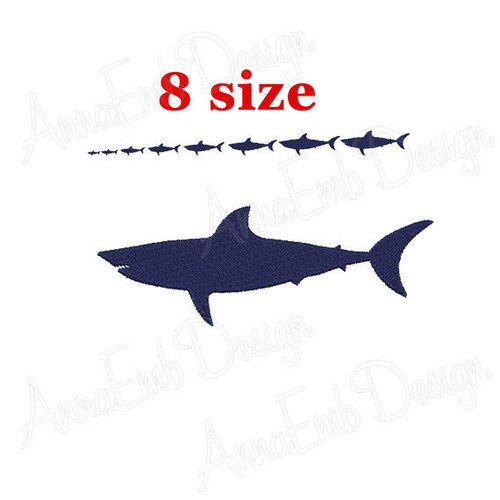 Shark applique design Sea animal machine embroidery design.