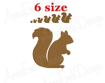 Squirrel Embroidery design. Squirrel Silhouette. Squirrel mini Embroidery. Squirrel design. Farm Embroidery. Machine Embroidery Design.