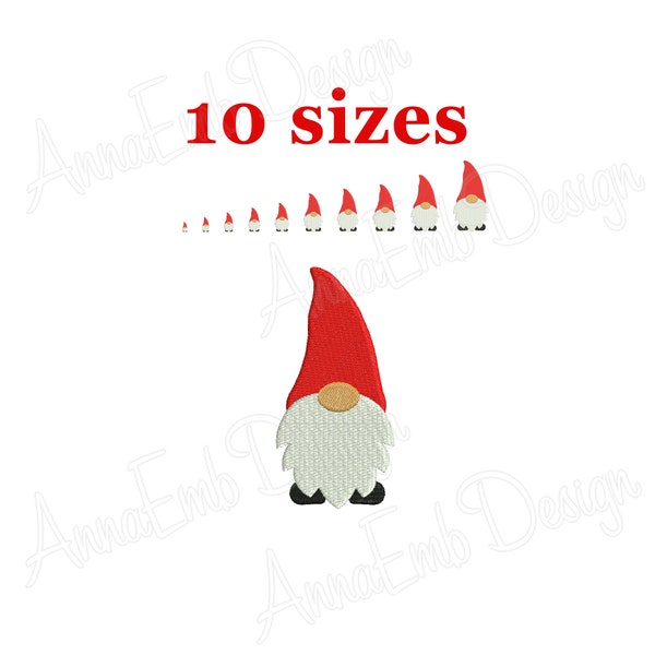 Christmas Gnome Embroidery Design. Mini Gnome. Machine embroidery. Christmas Embroidery Design. Cute Gnome.