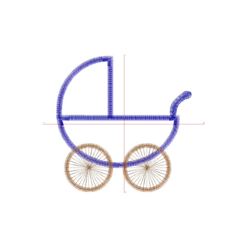 Baby Carriage Applique Machine Embroidery Design. Baby Pram Etsy