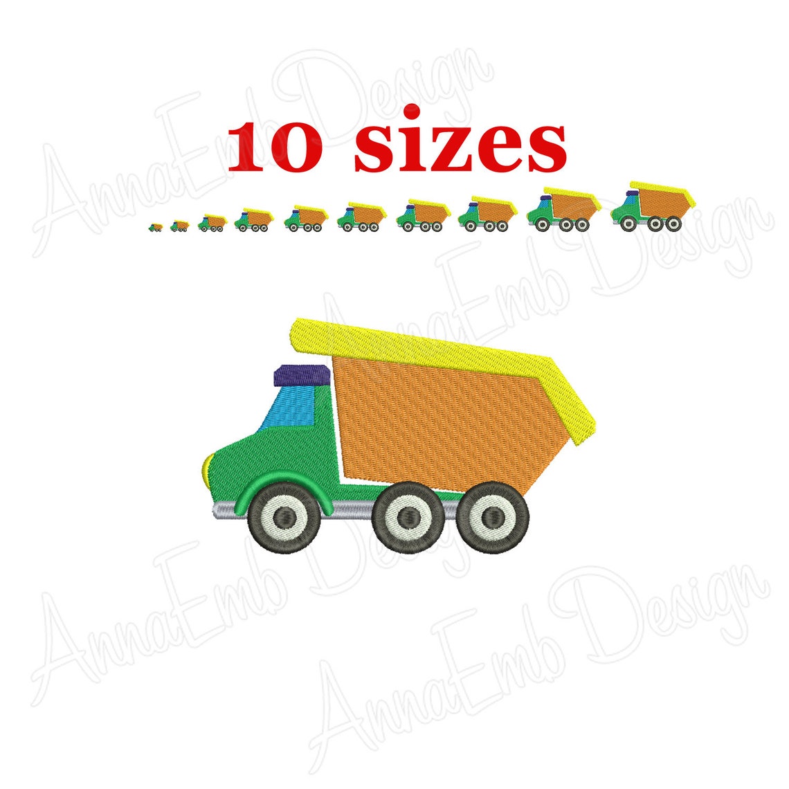 Dump Truck Embroidery Design. Mini Dump Truck. Truck Filled Etsy