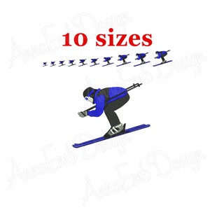 Skier Embroidery Design. Winter Ski. Winter Ski Silhouette. Skier mini Embroidery design. Machine Embroidery Design. Sport Embroidery