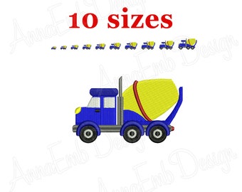 Cement Truck embroidery design. Concrete mixer embroidery design. Cement mixer embroidery design. Mini design. filled stich. Baby embroidery