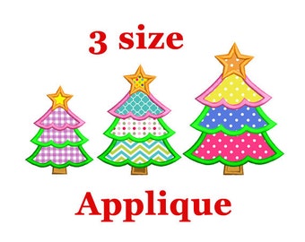 Christmas tree Applique Embroidery design. Christmas applique Embroidery. Christmas embroidery. Christmas design. Holiday embroidery.