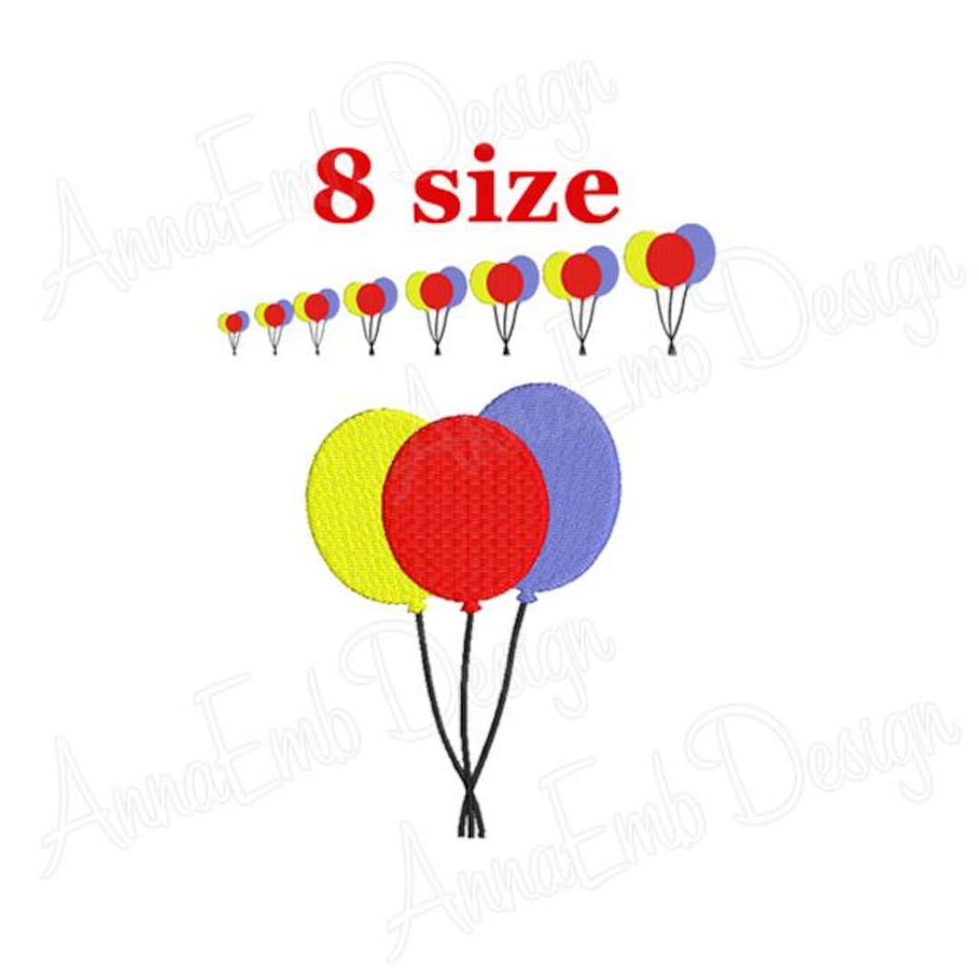 Balloons Embroidery Design. Mini Balloon. Filled Stitch Embroidery ...