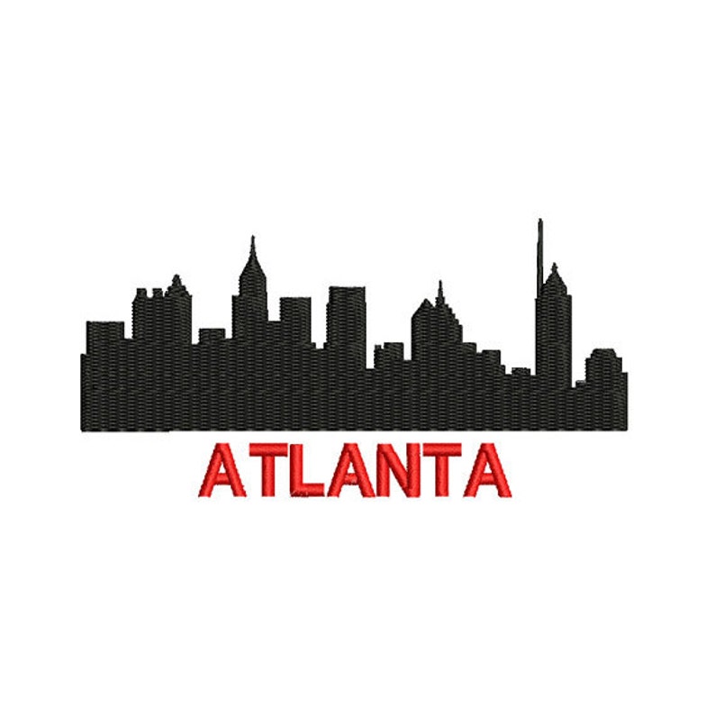 Atlanta Embroidery Design. Silhouette Atlanta Embroidery. Etsy