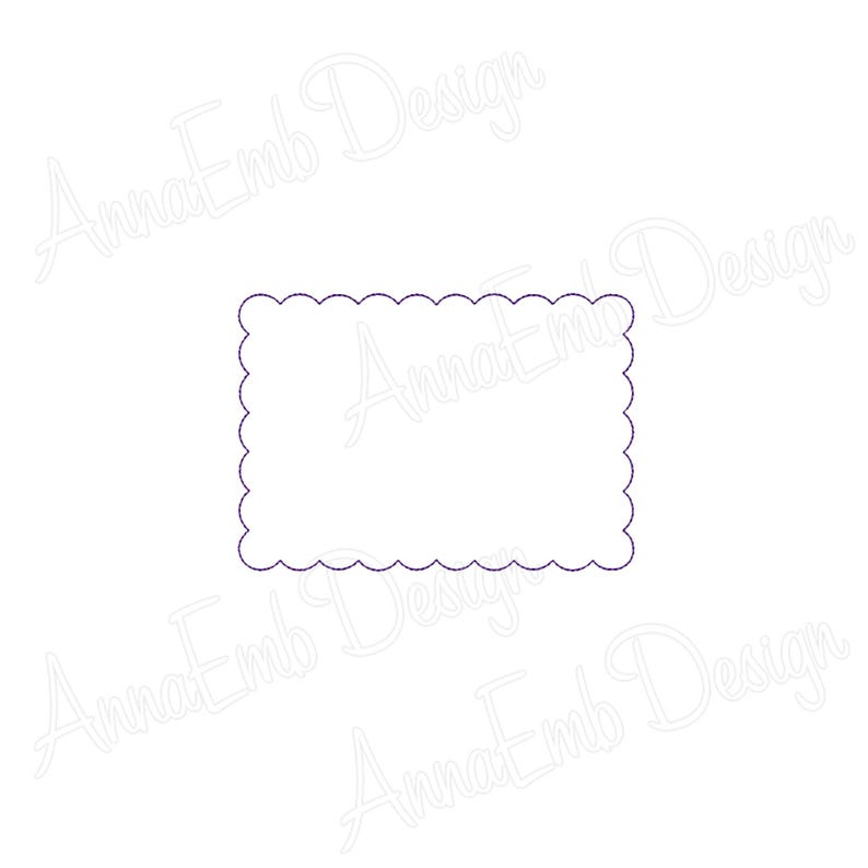 Rectangle Scallop Frame Embroidery Design (instant Download) - Etsy
