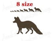 Fox Embroidery Design. Fox Silhouette Embroidery design. Fox Design. Mini Fox. Machine embroidery design. Animal embroidery.