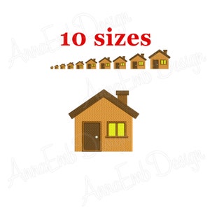 House Embroidery Design. House Design. Mini House. Machine embroidery design. House Fill Design. Family House. Doll house.