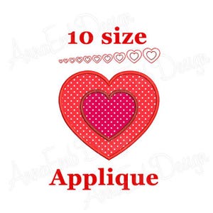 Heart Applique Embroidery Design. Double hearts Applique Embroidery Design. Machine Embroidery Design. Valentine applique.  Heart Embroidery
