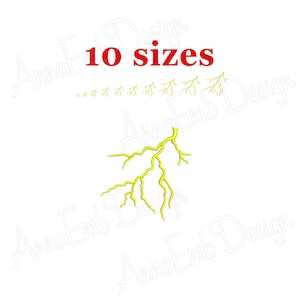 Lightning bolt embroidery design. Machine embroidery. Branch embroidery. Lightning Bolt Flash. Lightning embroidery. Mini lightning
