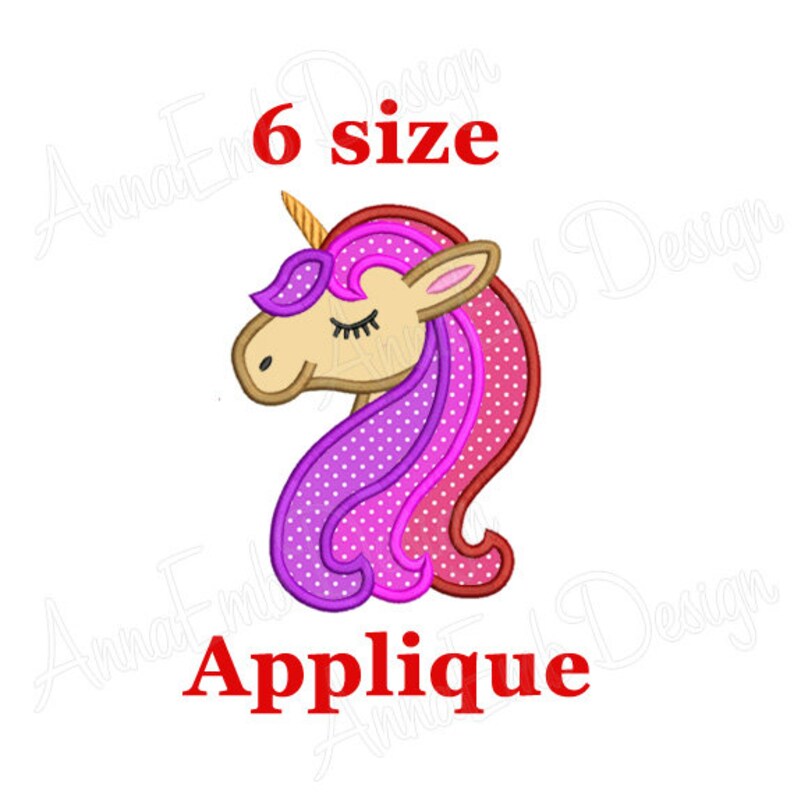 Unicorn Applique Embroidery Design. Rainbow Unicorn. Unicorn Etsy