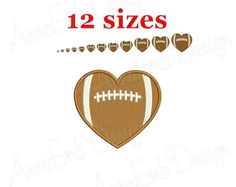 Herz Fußball Stickdatei (Digitaler Download)