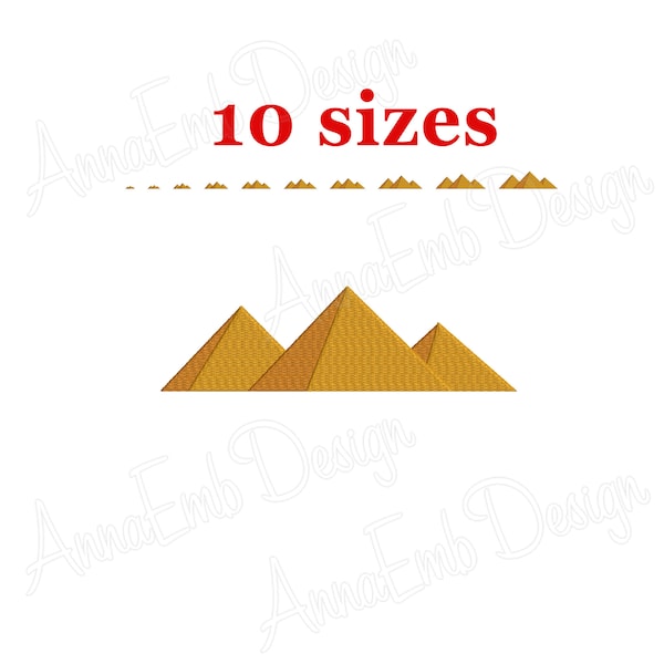 Egypt Pyramids Embroidery Design. Egypt Pyramids Silhouette. Mini Pyramids. Machine embroidery design. Egypt Embroidery