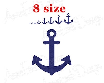 Anchor embroidery design. Mini Anchor Design. Anchor Silhouette. Summer Embroidery. Nautical embroidery. Anchor pattern. Machine embroidery.