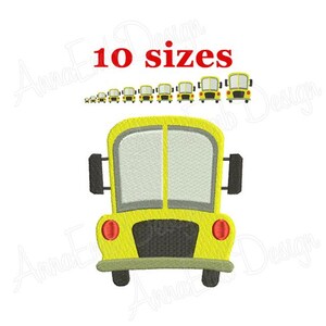 School Bus Embroidery Design. Mini School Bus. Back to school. School Bus Design. Machine embroidery design.