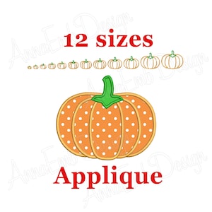 Pumpkin Applique Embroidery Design, Halloween embroidery (Instant Download)