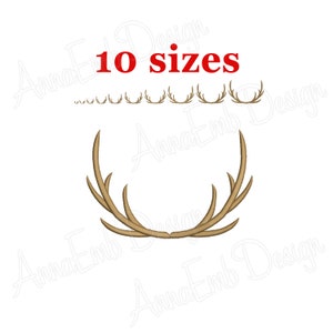 Antler Monogram Frame Embroidery Design. Antlers Embroidery Design. Deer Antler Embroidery Design. Mini Antlers. Horns Embroidery.