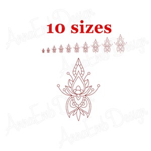 Lotus Flower embroidery design. Machine embroidery design. Mini Lotus. Redwork Lotus. Lotus Quilting. Lotus Outline. Yoga embroidery design.