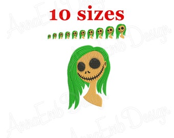 Witch Silhouette Embroidery Design, Halloween (Instant Download)