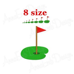 Diseño de bordado de golf verde. Silueta de golf. Diseños de bordado de minigolf. Diseño de bordado a máquina. Bordado deportivo.