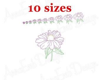 Disegno per ricamo di un fiore di camomilla, margherita ricamata a punto croce (download immediato)