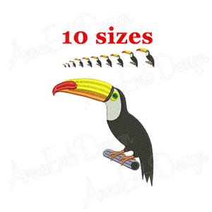 Toucan Embroidery design. Toucan Filled Stitch.  Mini Toucan Embroidery. Toucan design. Machine Embroidery Design. Tropical bird