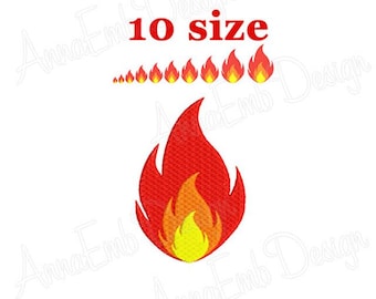Motif de broderie à la flamme. Motif de broderie silhouette flamme. Conception de flamme. Mini-flamme. Motif de broderie machine. Broderie au feu de camp.