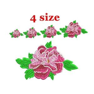 牡丹の刺繍デザイン。バラの刺繍デザイン。花の刺繍。機械刺繍デザイン。装飾花。パターン刺繍。
