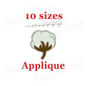 Cotton Ball Applique Embroidery Design. Cotton Plant Design. Cotton Branches. Cotton Ball mini. Machine Embroidery Design. Cotton Embroidery