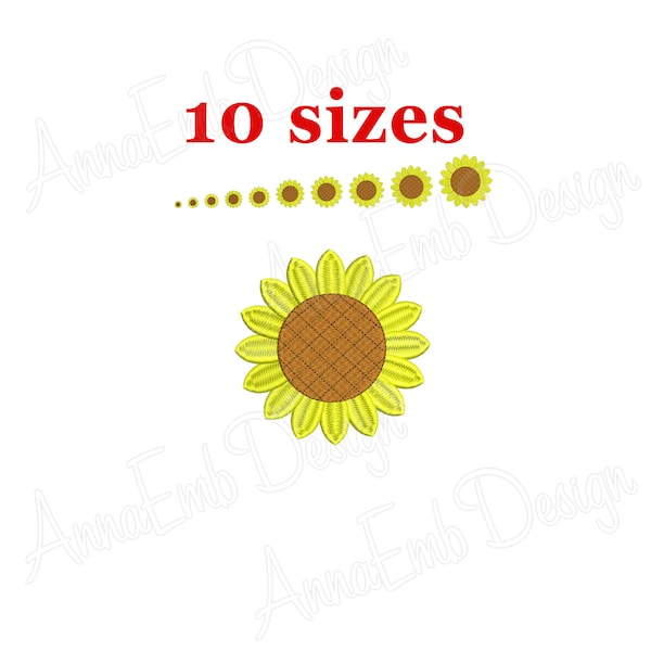 Sonnenblumen Stickdatei. Sonnenblume mini. Maschinenstickerei. Sonnenblumen Design. Blumenstickerei.  Sommer Sonnenblume
