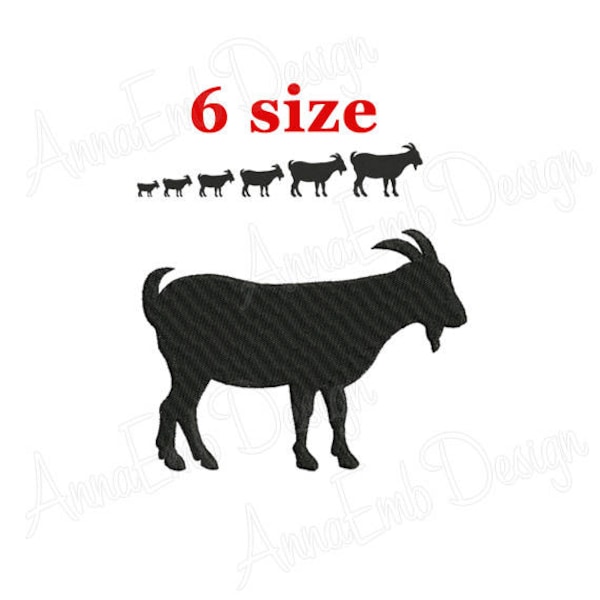 Goat embroidery design. Machine embroidery design. Goat Silhouette. Goat mini Embroidery. Goat design. Farm Embroidery. Farmer animals.