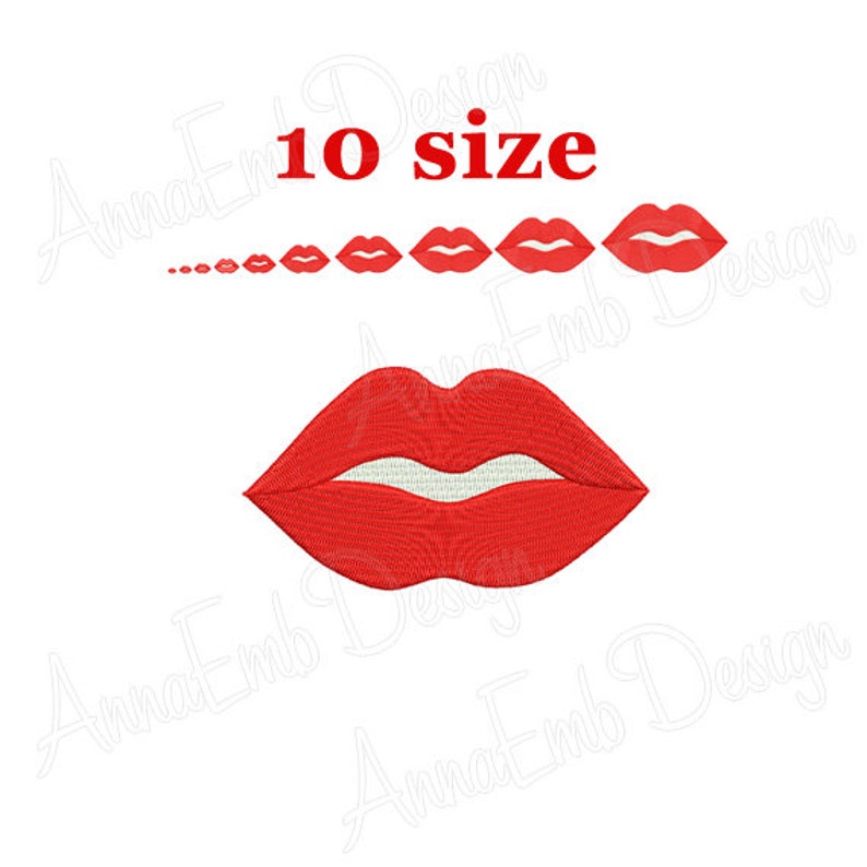 Lips Embroidery Design. Lipstick Embroidery Design. Machine Etsy