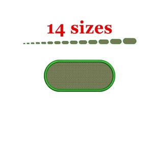 Rounded Rectangle Embroidery Design. Rectangle mini Embroidery. Rectangle filled stich. Basic Shape Embroidery Name Tag Embroidery Design.