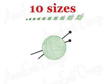 Knitting Yarn Embroidery design. Yarn Ball Embroidery design. Yarn Ball Mini. Machine Embroidery Design. Sewing embroidery. Handmade.