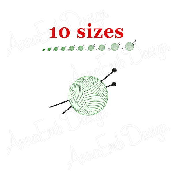 Knitting Yarn Embroidery design. Yarn Ball Embroidery design. Yarn Ball Mini. Machine Embroidery Design. Sewing embroidery. Handmade.