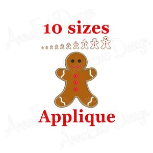 Gingerbread Man Applique embroidery design. Mini Gingerbread Man. Christmas embroidery Design. Machine embroidery design.