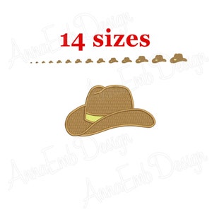 Cowboy Hat embroidery design. Machine embroidery design. Cowgirl embroidery. Mini Cowboy Hat. Hat filled stich.