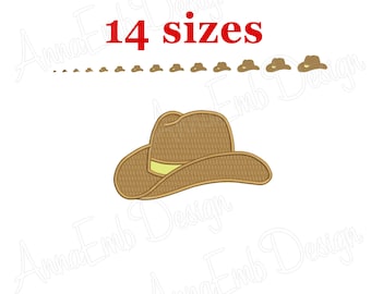 Cowboy Hat embroidery design. Machine embroidery design. Cowgirl embroidery. Mini Cowboy Hat. Hat filled stich.