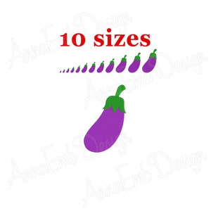 Eggplant Embroidery Design. Eggplant Silhouette. Eggplant Design. Mini Eggplant. Machine embroidery design. Mini Vegetables.