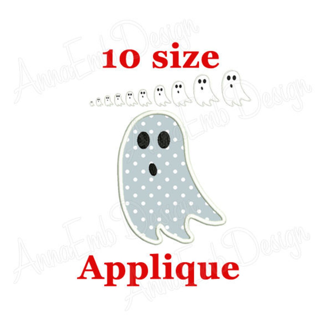Ghost Applique Embroidery Design. Ghost Mini Embroidery Etsy