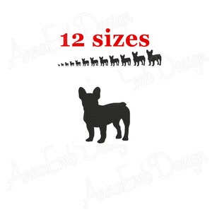 French Bulldog embroidery design. Machine embroidery design. French Bulldog Silhouette. French Bulldog mini design. Puppy Embroidery.