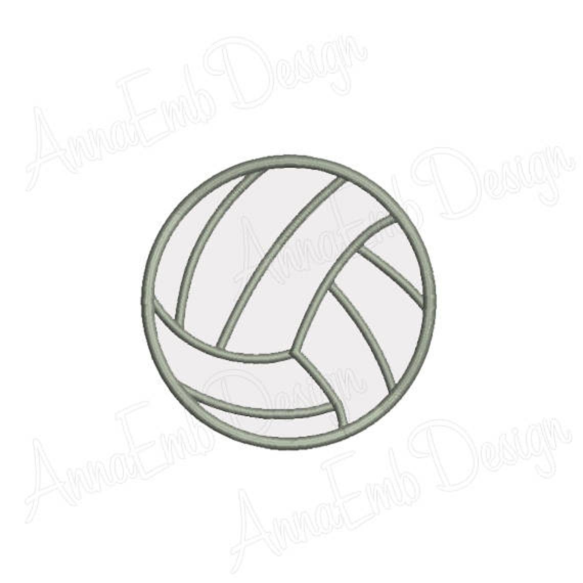 Volleyball Applique Embroidery Design. Volleyball Embroidery Etsy