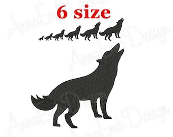 Wolf Embroidery design. Wolf Silhouette. Dog Silhouette. Wolf mini Embroidery. Dog design. Animal embroidery. Machine Embroidery Design.