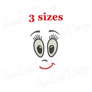 Face Embroidery Design. Machine Embroidery Design. Doll Face Embroidery Design. Doll Face Design. Face for dolls.