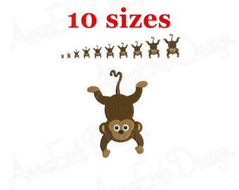 Monkey Embroidery Design, Silhouette Mini (Instant Download)