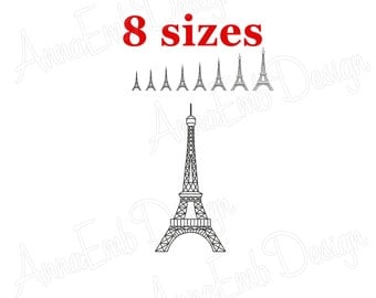 Eiffel tower Embroidery Design. Paris Embroidery design. Mini Eiffel tower. Machine embroidery design. France Eiffel Tower